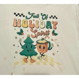 Christmas Holiday Spirit Retro Shirt girls size 10